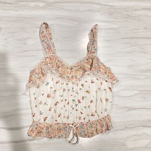 NWT AE Floral Crop Top